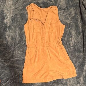 Sleeveless tan brown Utility Romper